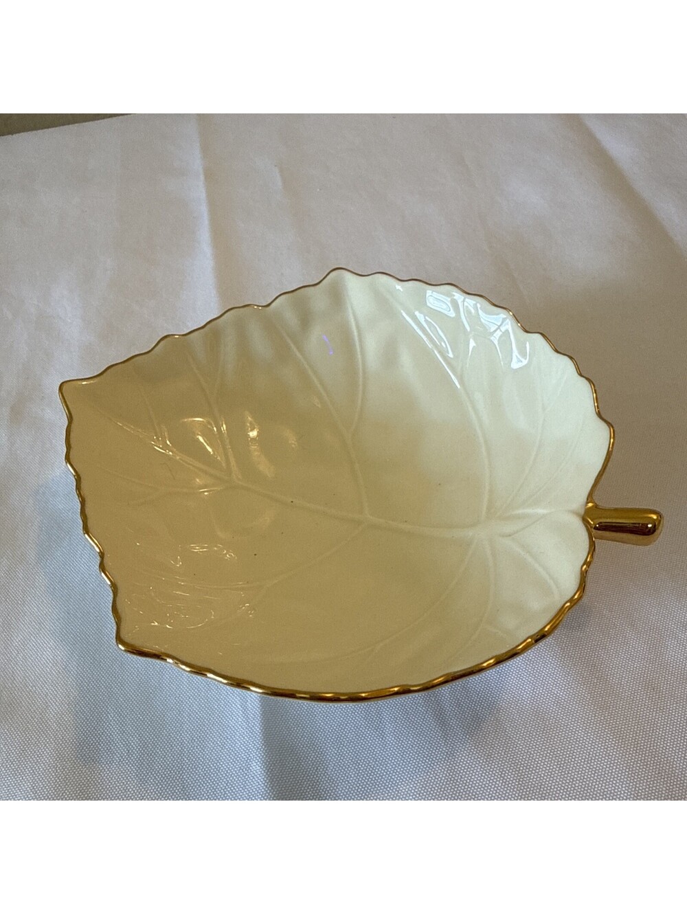 Lenox Ivory Gold Maple Leaf Trinket Nut Candy Dish